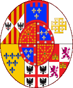 Manto her�ldico con el escudo de armas de Alicia de Borb�n-Parma / blason de Alice de Bourbon Parme / Borboi Parmako Aliziaren armarria / Stemma di Alice di Borbone-Parma / Coat of Arms of Alice of Bourbon Parma / Wappen Alice von Bourbon-Parma